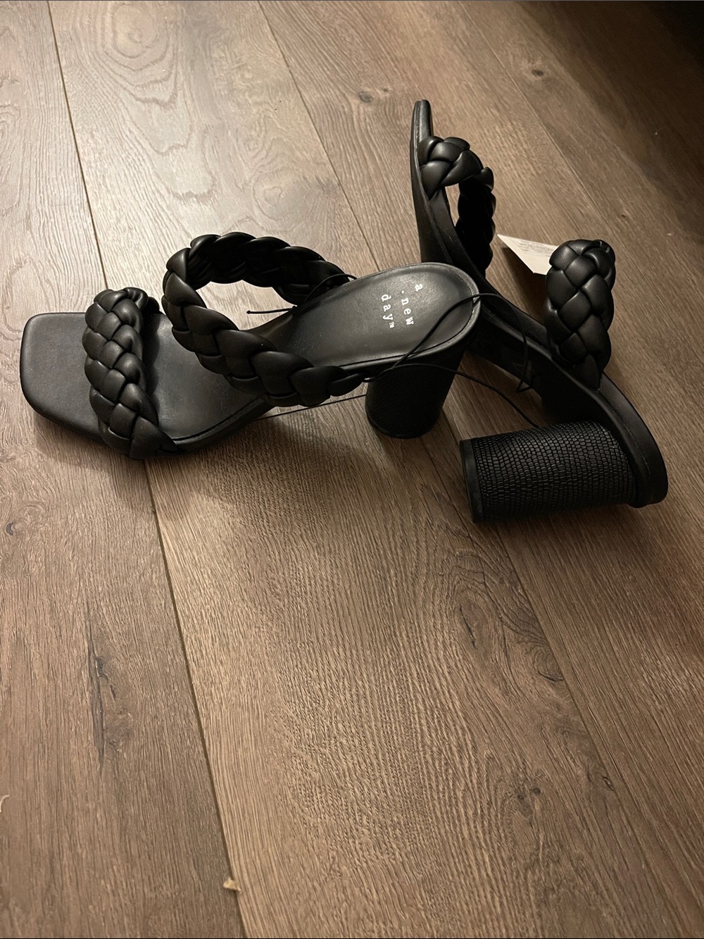 a new day Black Braided Double-Strap Slide Sandals - Picture 2 of 4